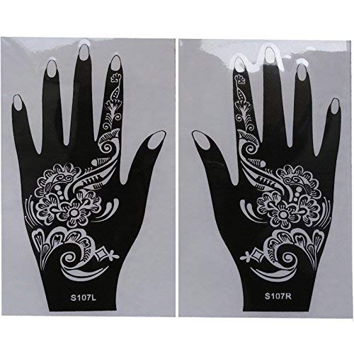 Henna Tattoo Stencil Kit - 6 Reusable Sheets for Women & Girls