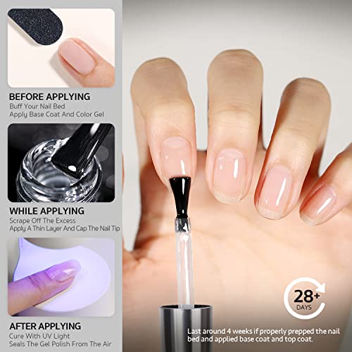 GAOY No Wipe Top Coat for Gel Nail Polish - 16ml High Gloss Finish