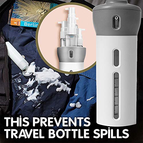 Pink 2 Pack 4-in-1 Travel Dispenser Bottles, Leak-Proof & Portable