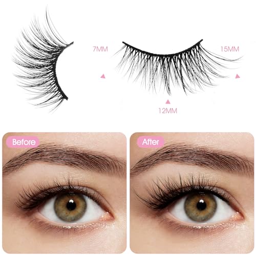 Gjinxi 3D Wispy Half Lashes - Natural Look Faux Mink 10 Pairs