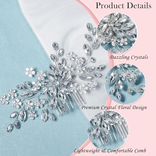 Miskate 6-Piece Bridal Hair Accessory Set: Pearl & Rhinestone Pins & Comb