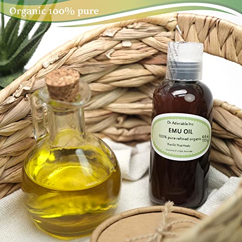 Dr Adorable 4 oz Australian Organic Emu Oil - Pure & Natural Skin & Hair Rejuvenation
