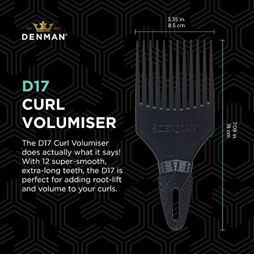 Denman Curl Volumiser Comb for Root-Lift, Detangling & Sculpted Curls
