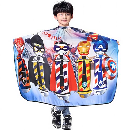 Cartoon Kids Barber Cape - Kids Haircut Cover & Apron for Boys & Girls, 40x50 Inches