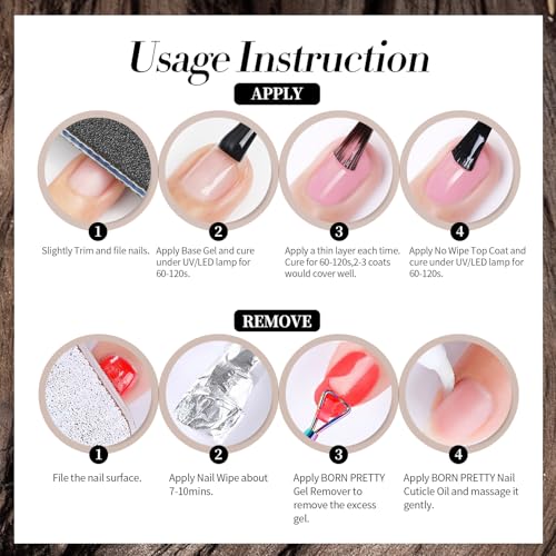 Born Pretty Cat Eye Gel Nail Polish Set - 6 Color Holographic Glitter Kit