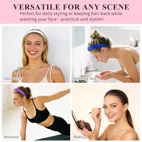 Wecoe Satin Headbands Set E - 16 Pack Hair Bands for Women & Girls