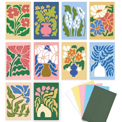 40 Pack Floral Greeting Cards with Envelopes - Blank Note Cards for Any Occasion