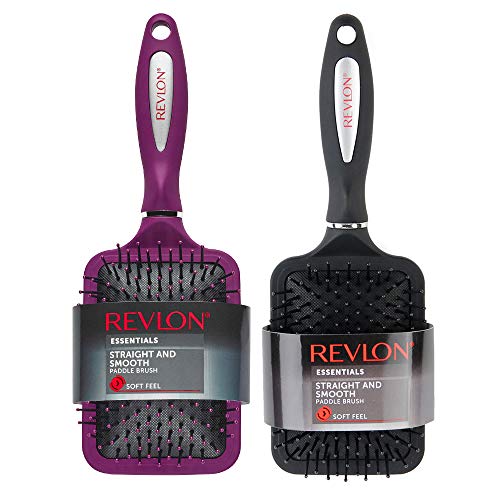 Revlon Straight & Smooth Paddle Hair Brush Set - Black & Berry