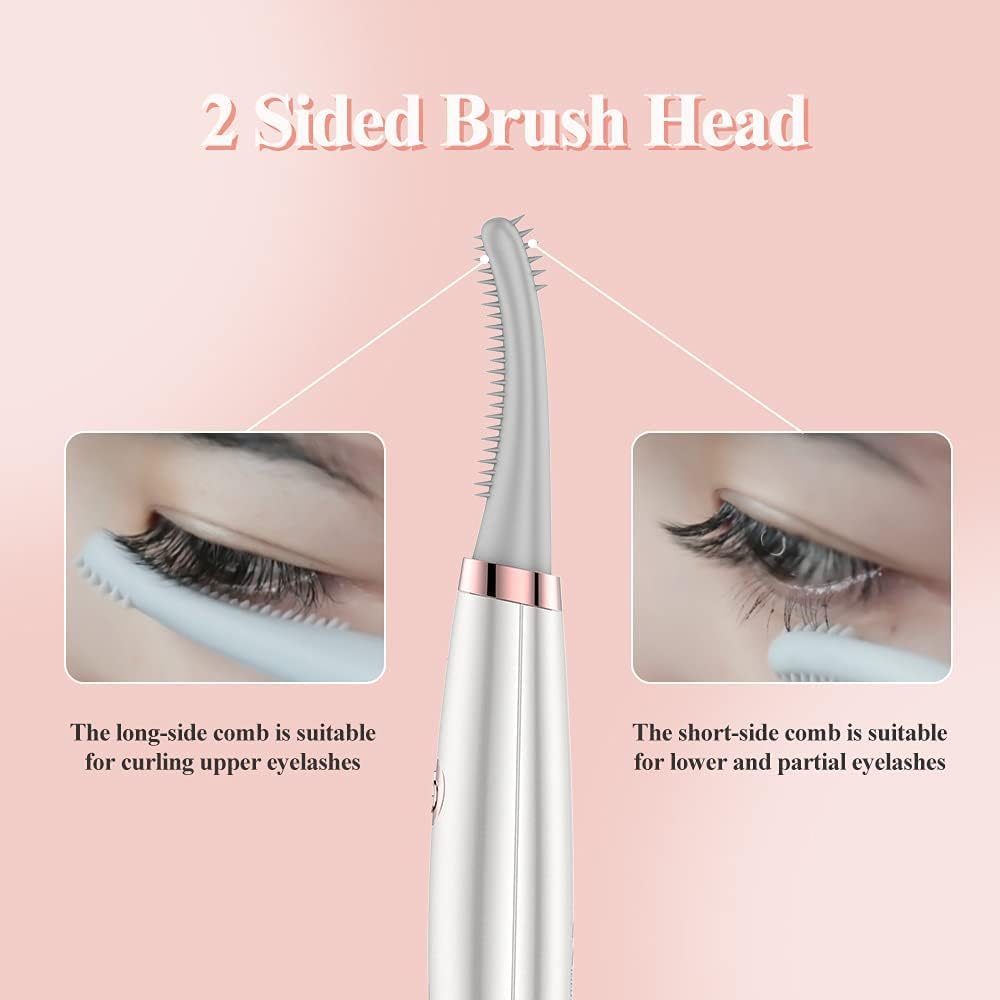 Electric Eyelash Curler - USB Rechargeable Heated Curlers for Soft Short/Long Lashes | 3 Temperature Modes, Quick & Long-Lasting Curling
