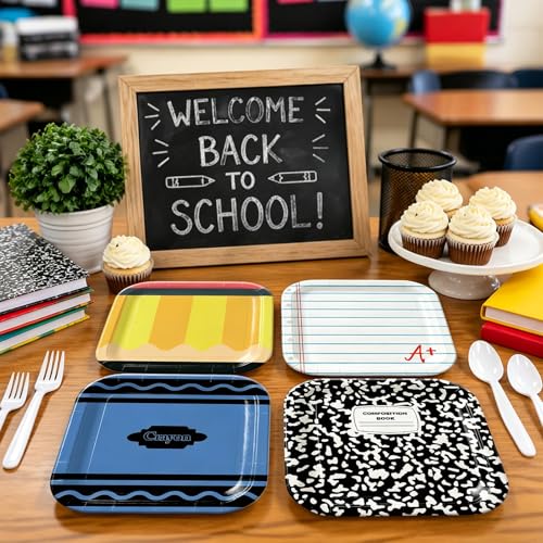 48pcs Back to School Paper Plates - 7 Inch Disposable Tableware