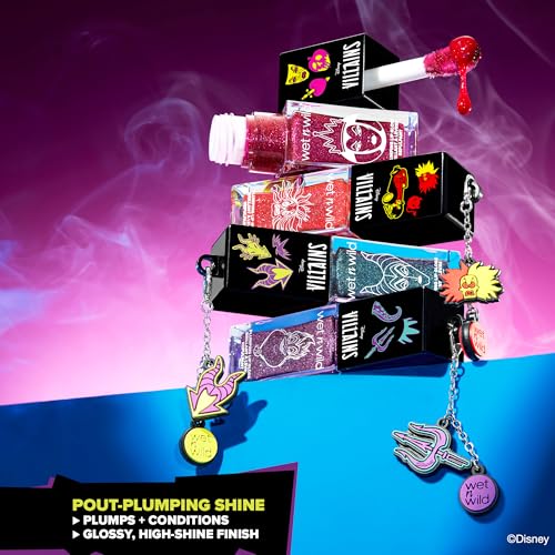 wet n wild Plumping Lip Gloss with Disney Villain Charm - Evil Witch