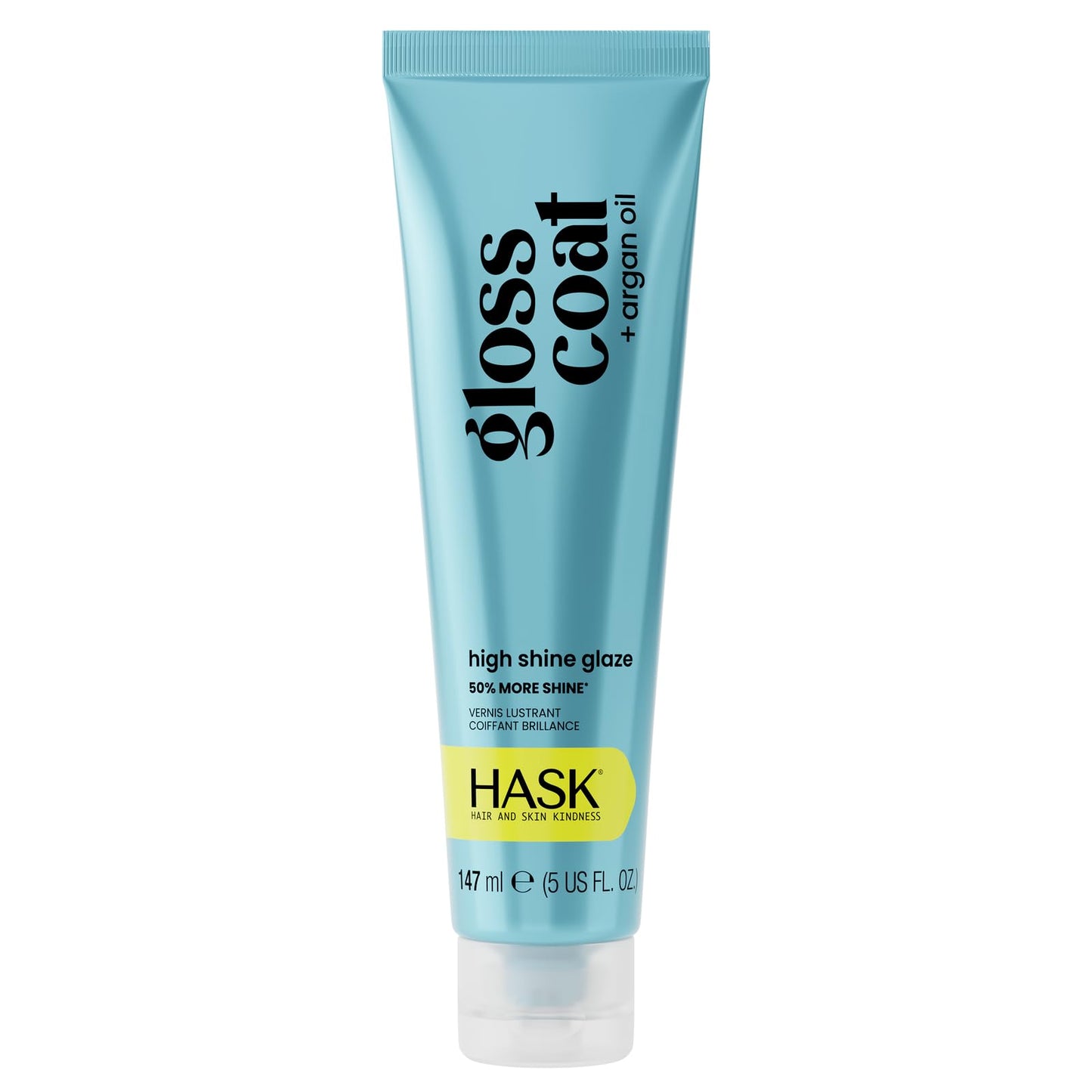 HASK Gloss Coat + Argan Oil High Shine Glaze | Glass Hair Shine, Smooths Frizz, 5 Minute Rinse Treatment | Sulfate, Paraben, & Cruelty Free, Color Safe, Vegan, 5 fl oz