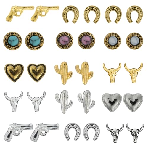 Ohmique 30 PCS 3D Western Nail Charms - Vintage Cowboy Style Nail Art