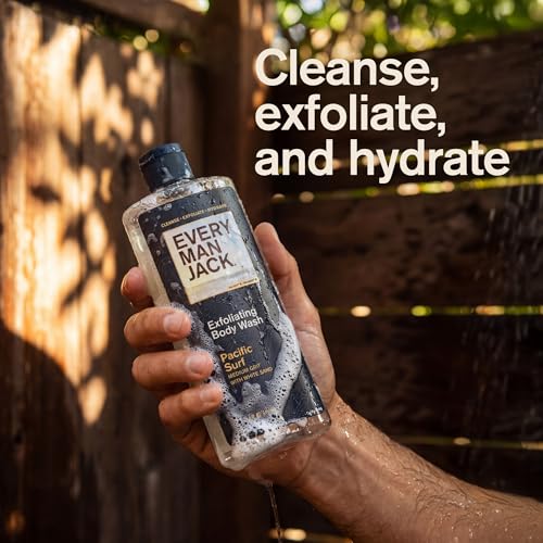 Every Man Jack Pacific Surf Exfoliating Body Wash 14 Fl Oz (Pack of 2) - Natural Grit Scrub, Glycerin & Aloe for All Skin Types