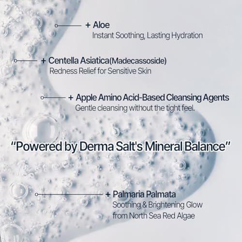 ABPHARM Derma Salt Foaming Cleanser for Sensitive Skin - Vegan Hydrating Facial Wash