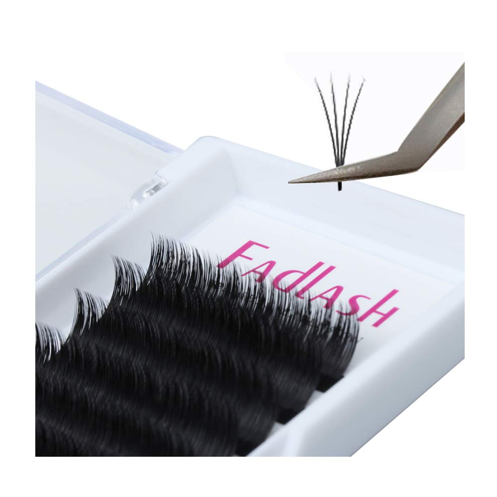 Easy Fan Lash Extensions - D Curl 0.07 Volume Mixed Trays | Soft Individual Lashes 8-14mm