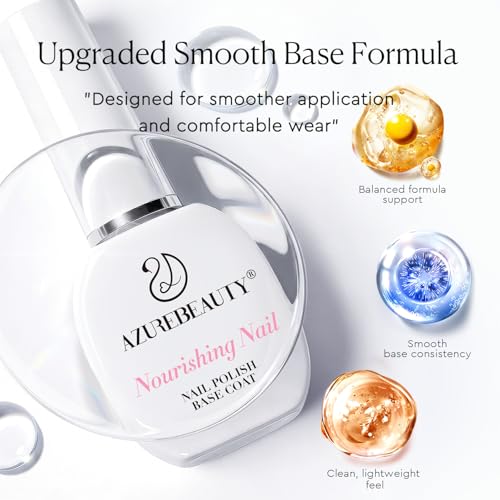 AZUREBEAUTY Clear Base Coat Nail Polish - Quick Dry & Smooth Formula