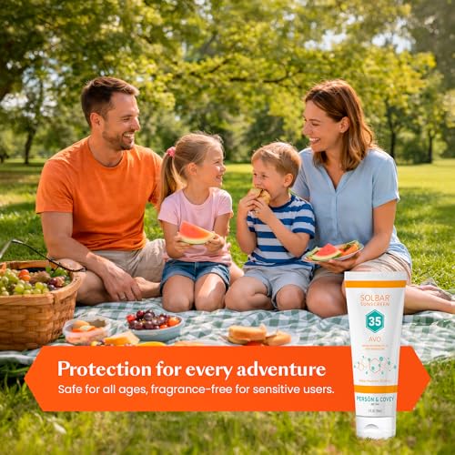 Person & Covey Solbar AVO SPF 35 Sunscreen 3 oz - Gentle Broad Spectrum Face & Body Sunblock, Sensitive Skin Formula