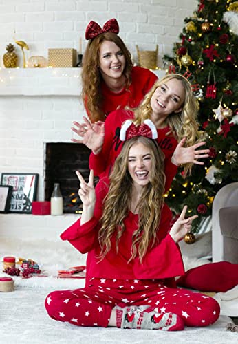HSWE HOHOHO Colorful Christmas Headbands for Women - Rhinestone Holiday Hair Accessories