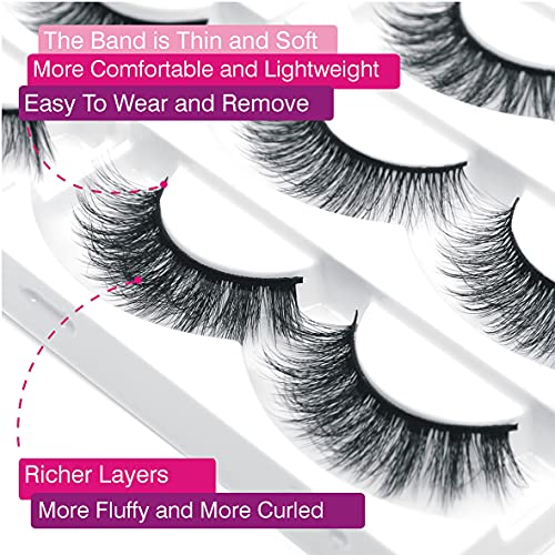 Eliace Cat Eye False Eyelashes - 30 Pairs Wispy 6D Mink Lashes