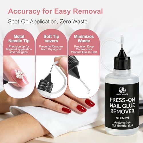 60ml Acetone-Free Nail Glue Remover for Press-On Nails
