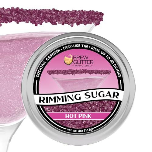 Neon Pink Rimming Sugar - 4oz Cocktail Garnish for Drinks & Desserts