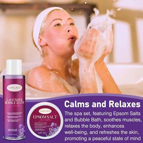 GOWLAVER Spa Gift Set for Women - Relaxing Bath & Body Care Gift Basket with Lavender, Epsom Salt, Lotion & Essential Oils