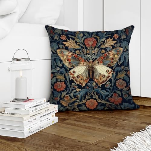 William Morris Vintage Floral Velvet Throw Pillow Cover 18x18