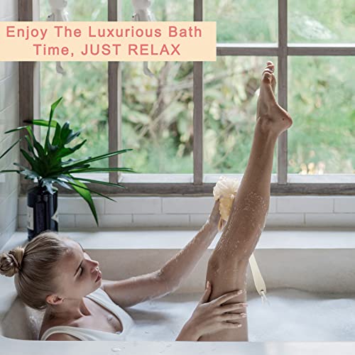 Mimorou 6-Pack Long Handle Loofah Back Scrubbers for Shower, Soft Exfoliating Body Brushes
