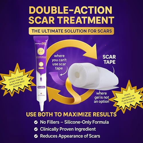 NanaCare Clear Silicone Scar Gel & Tape - Medical Grade Scar Treatment with SPF