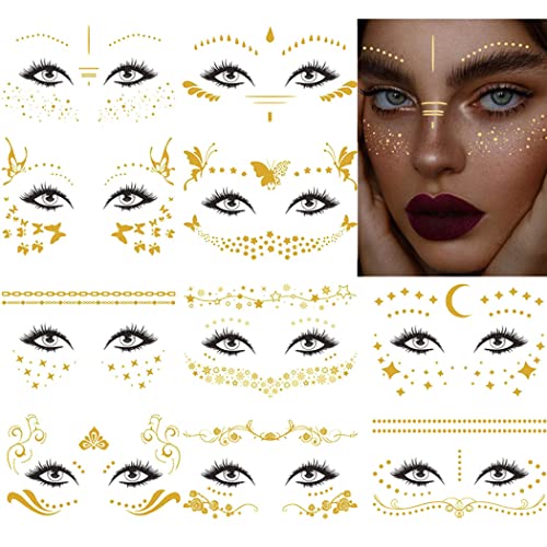 Uranian Fairy Style Gold Freckle & Face Tattoo Stickers Set 1 for Women