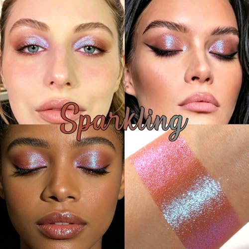 BEUSELF Unicorn Magic Purple Blue Glitter Eyeshadow - Duochrome, Long Lasting, Holographic, Multi-Use, #A29