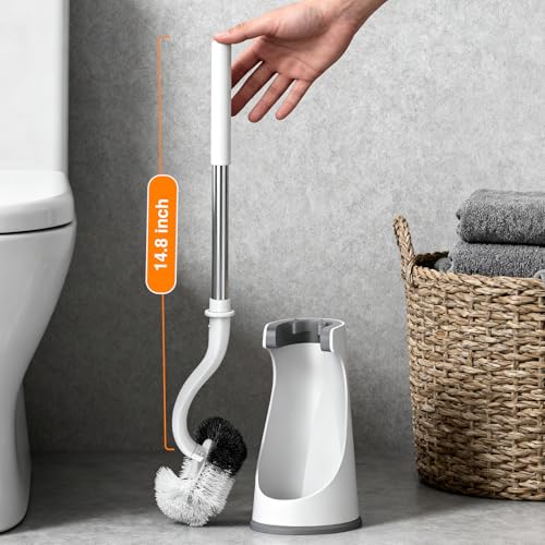 Lefree Toilet Brush and Holder Set - Curved Design for Deep Cleaning