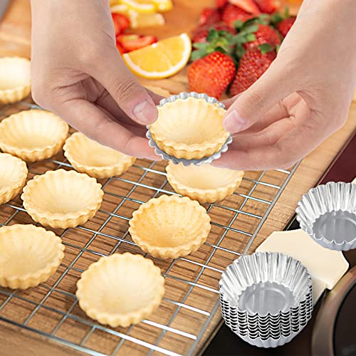 20-Pack Mini Egg Tart & Muffin Pans - Reusable Metal Baking Molds