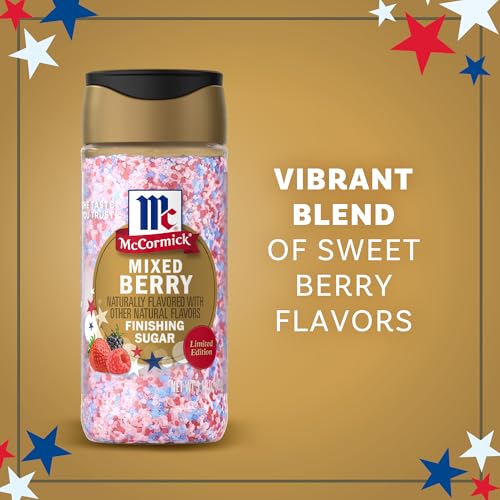 McCormick Mixed Berry Finishing Sugar - Coarse Sweetener for Desserts & Drinks (Pack of 2)