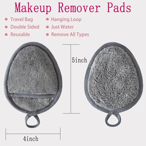 VIcolour Reusable Makeup Remover Pads - 12 Multicolor Washable Cloths