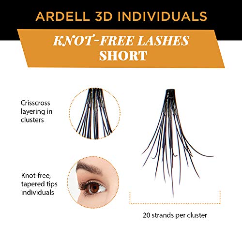 Ardell Individual Lashes Trios - Long Black DIY Lash Clusters (4-Pack)