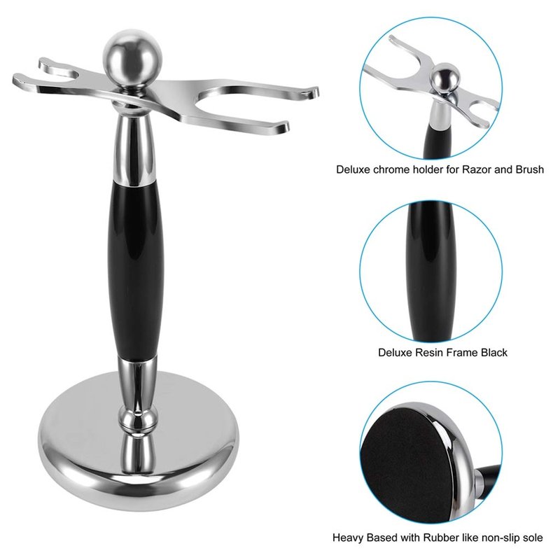 PerPro Luxury Shaving Brush & Razor Stand Universal Shaver Holder with Weighted & Non Slip Base