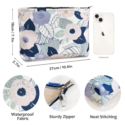 STARDW Floral Makeup Bag Organizer - Travel Cosmetic Pouch
