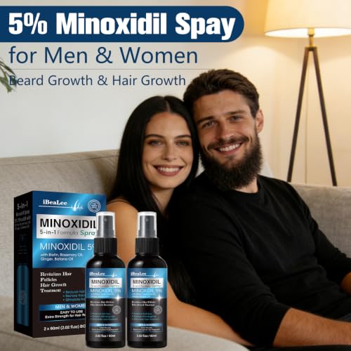 MAYFERTE 5% Minoxidil Hair & Beard Growth Spray - Biotin & Rosemary Serum