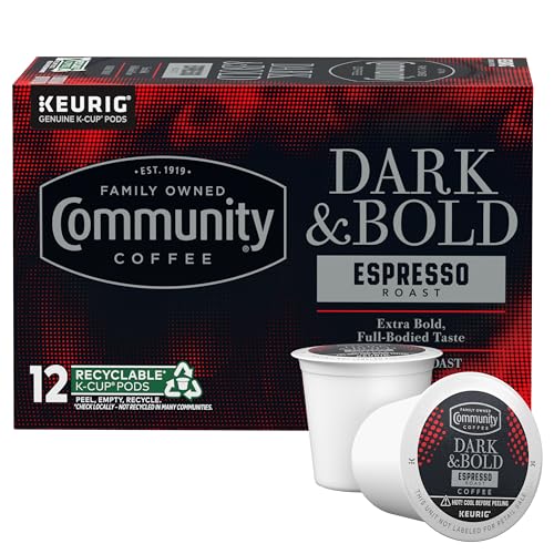 Community Coffee Dark & Bold Espresso Roast Pods - 12 Count K-Cup