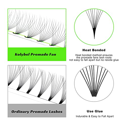 500 Premade Lash Fans 10D 0.07 D Curl 8-15mm - Kolybel Volume Lash Extensions