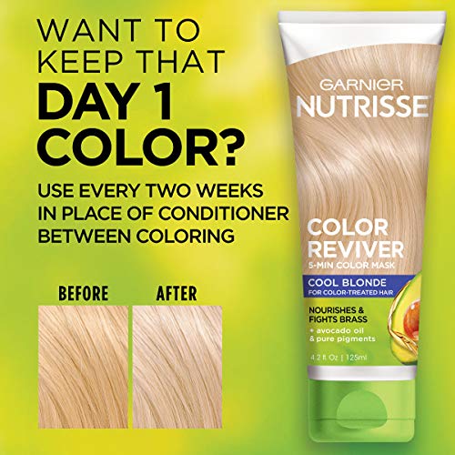 Garnier Nutrisse Color Reviver Hair Mask, Cool Blonde - 4.2 Fl Oz (2 Count)
