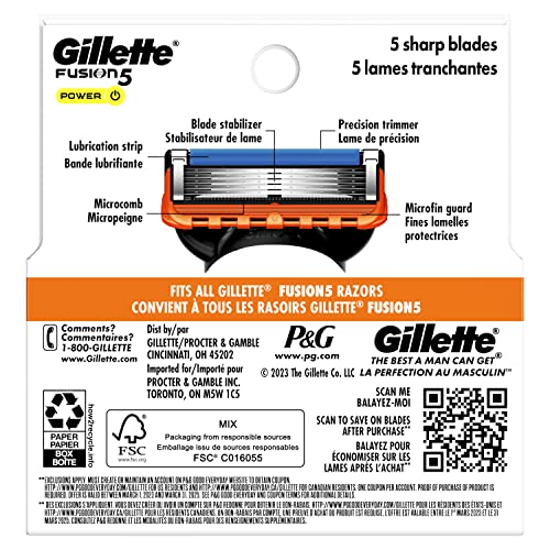 Gillette Fusion5 Men's Razor Blade Refills, 1 Count - Precision Trimmer