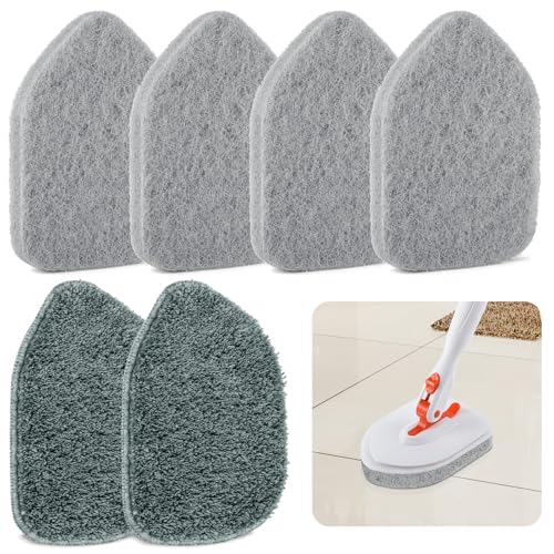 Wlich Scrubber Pad Refills - 6 Pack Microfiber & Scouring Pads