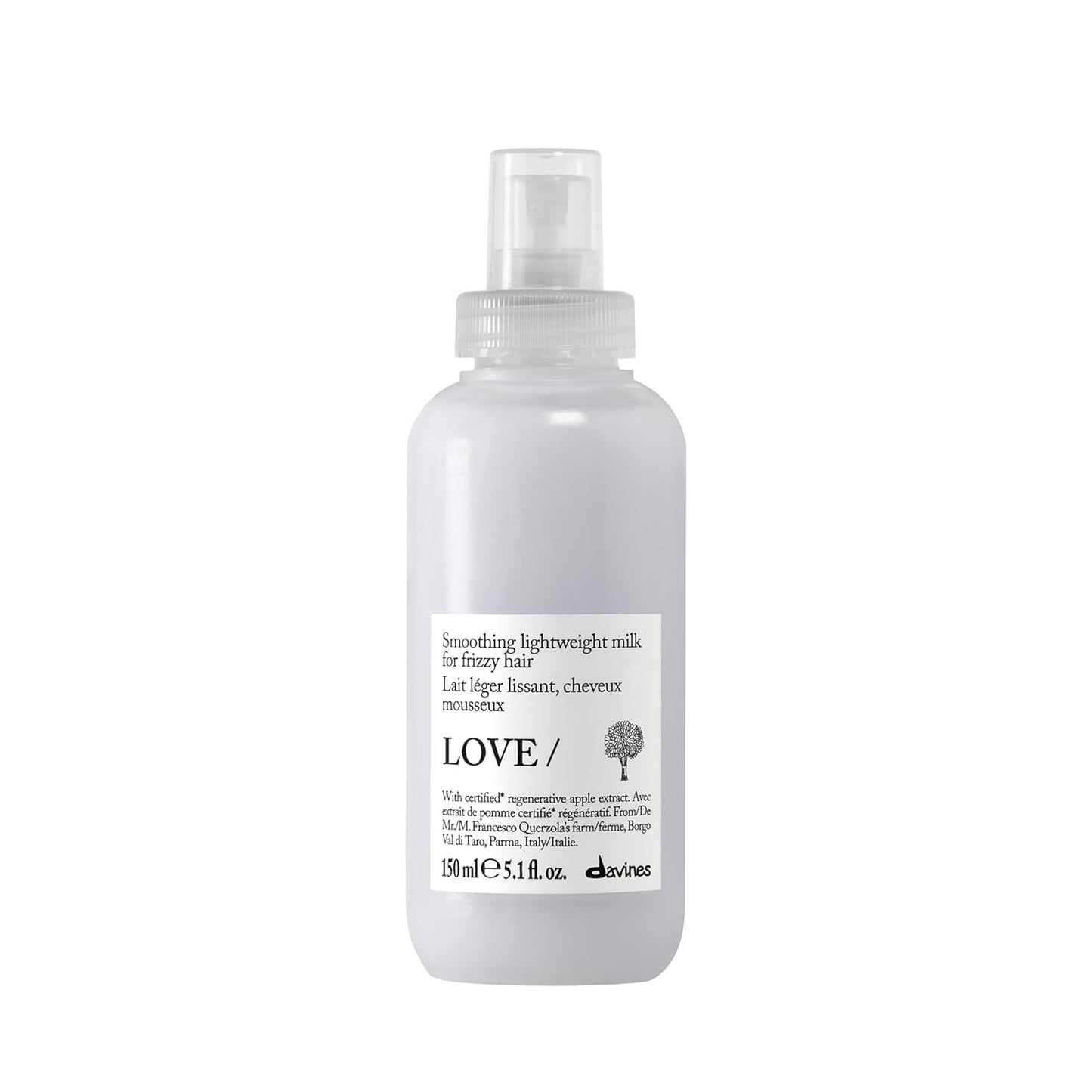 Davines LOVE Smoother Hair Milk - Anti-Frizz Leave-On Formula for Wavy & Coarse Hair | Moisturizes with Olive Extract