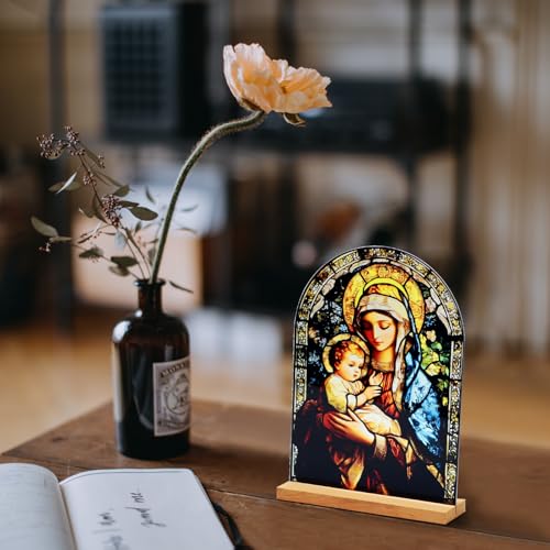 KOMI Madonna and Child Acrylic Statue - Religious Home Decor