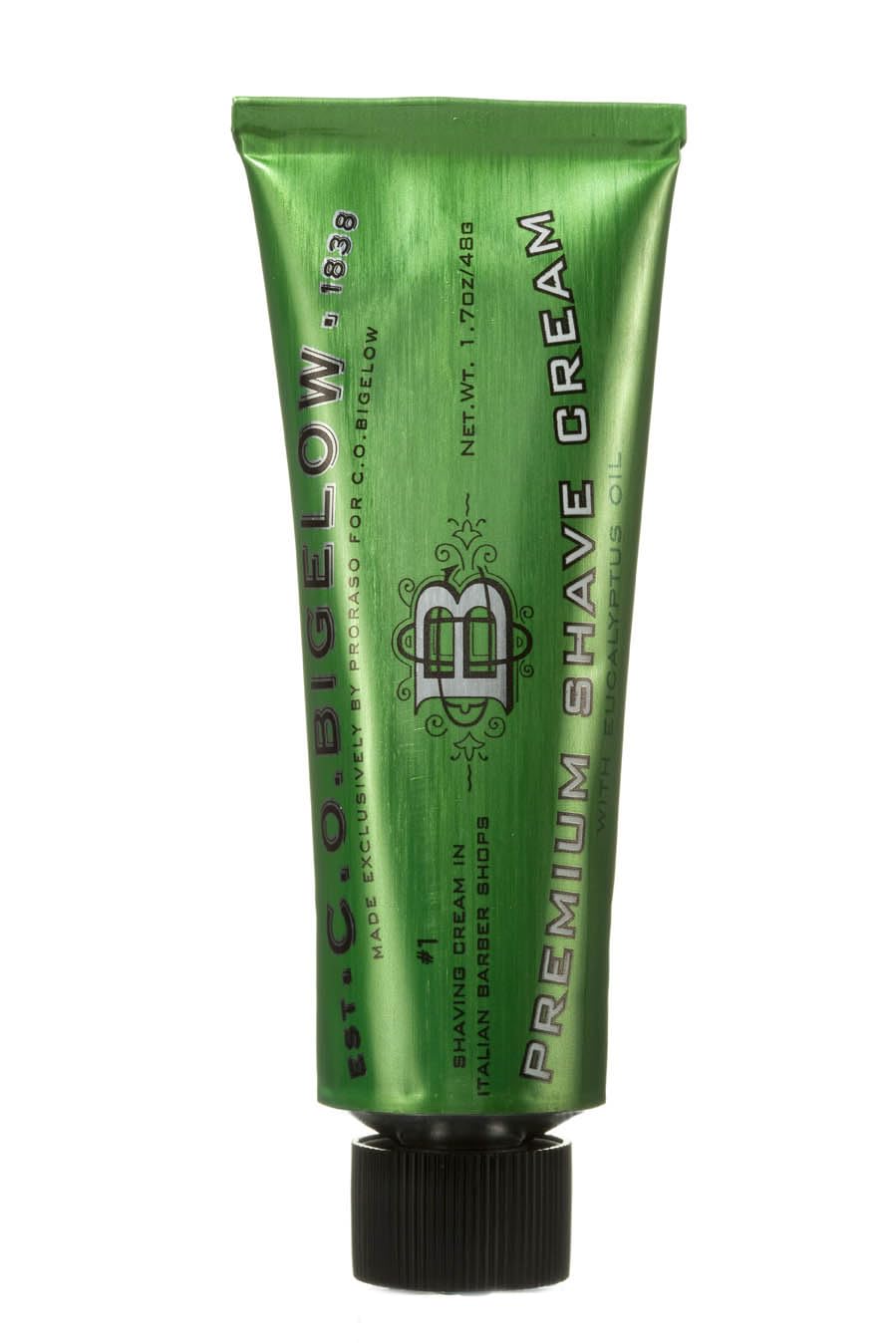 C.O. Bigelow Travel Shaving Cream for Men, Moisturizing Shave Cream with Eucalyptus and Coconut Oil, Shaving Cream Mens Skin Care and Travel Size Toiletries, 1.7oz, Pack of 1