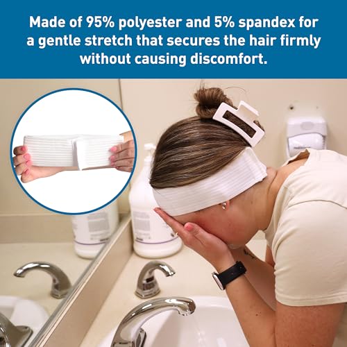 BodyMed Disposable Medical & Spa Headbands White Pack of 48 - Single-Use, Adjustable Closure