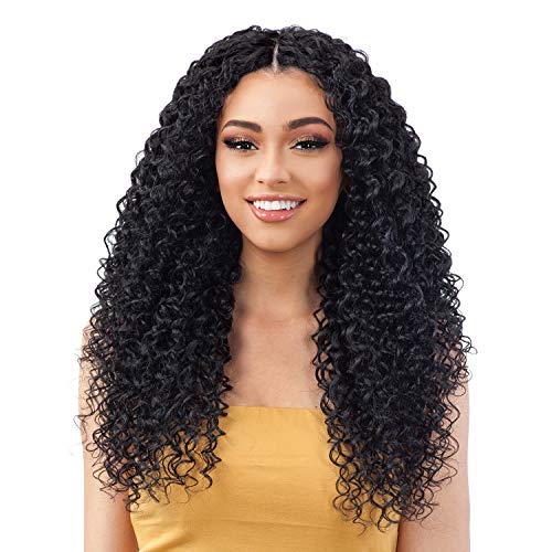 Organique Mastermix Synthetic Weave - Water Curl 18 Inch, 1B Off Black